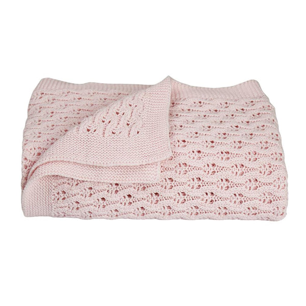 Living Textiles Lattice Baby Shawl Pink Babyography Baby O