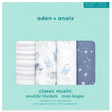 aden + anais Classic 4pk Swaddles Time to Dream