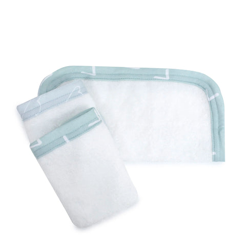 Bubba Blue Nordic 3pk Wash Cloths - Dusty Sky/Mint