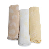 Bubba Blue Nordic 3pk Muslin Wrap - Vanilla/Latte