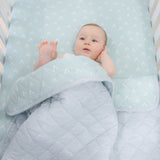 Bubba Blue Nordic Reversible Cot Quilt - Dusty Sky/Mint