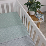 Bubba Blue Nordic Reversible Cot Quilt - Dusty Sky/Mint