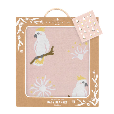 Living Textiles Australiana Blanket - Cockatoo/Blush