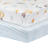 Living Textiles 2pk Cot Jersey Fitted Sheet - Up, Up & Away